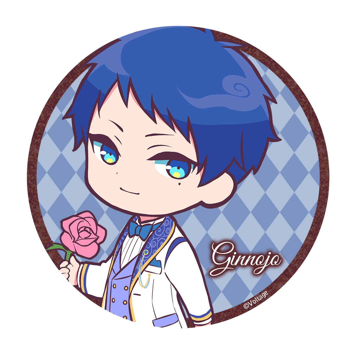 あやかし恋廻り【銀之丞】75mm缶バッジ(リアン1周年Ver.)